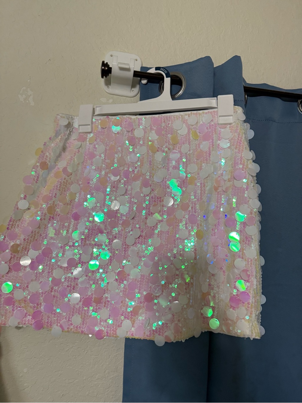 SHEIN Pink Iridescent Sequin Mini Skirt